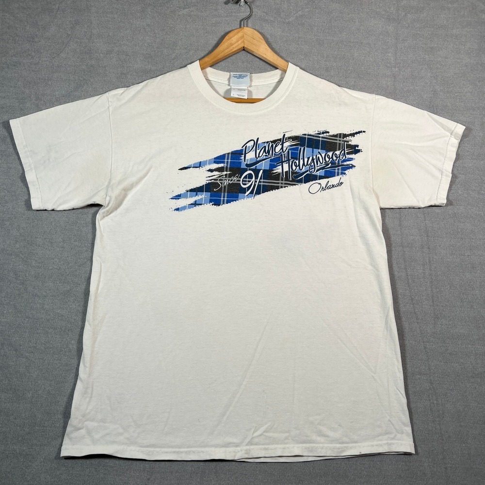 Planet Hollywood Orlando Graphic Since 91 T-Shirt Mens Large White Cotton